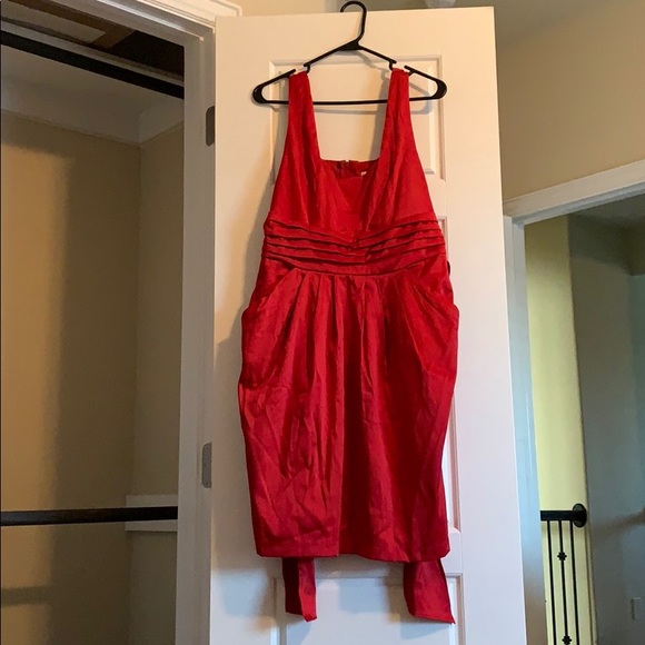 red cocktail dress size 16